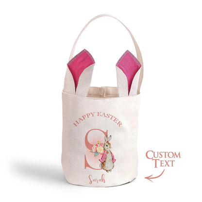 Personalized Kids Easter Egg Hunt Bag with Bunny Ears