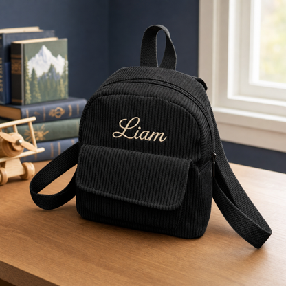 Personalized Mini Corduroy Backpack with Name