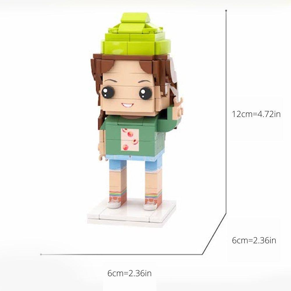 Birthday Gift for Kid Full Body Customizable Cute Brick Figure