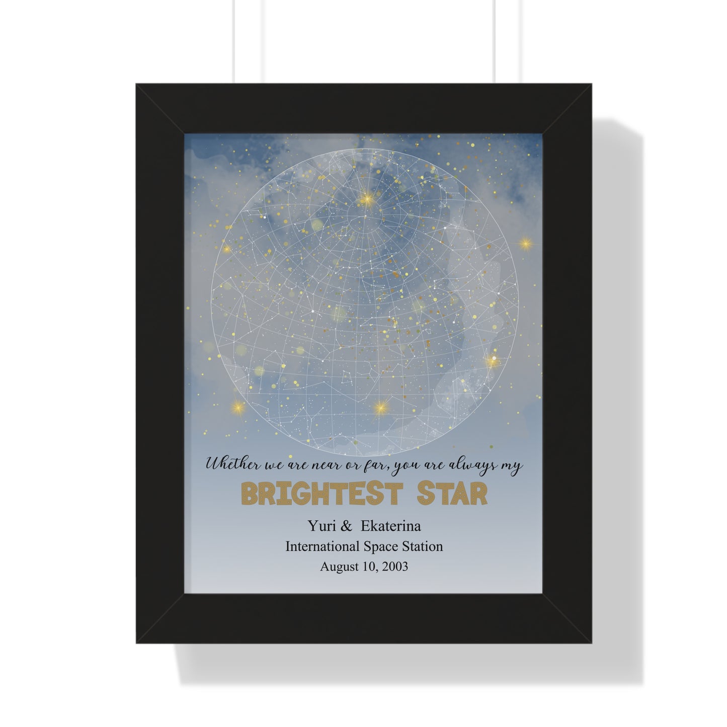 Brightest Star Personalized Star Map with Framed Poster