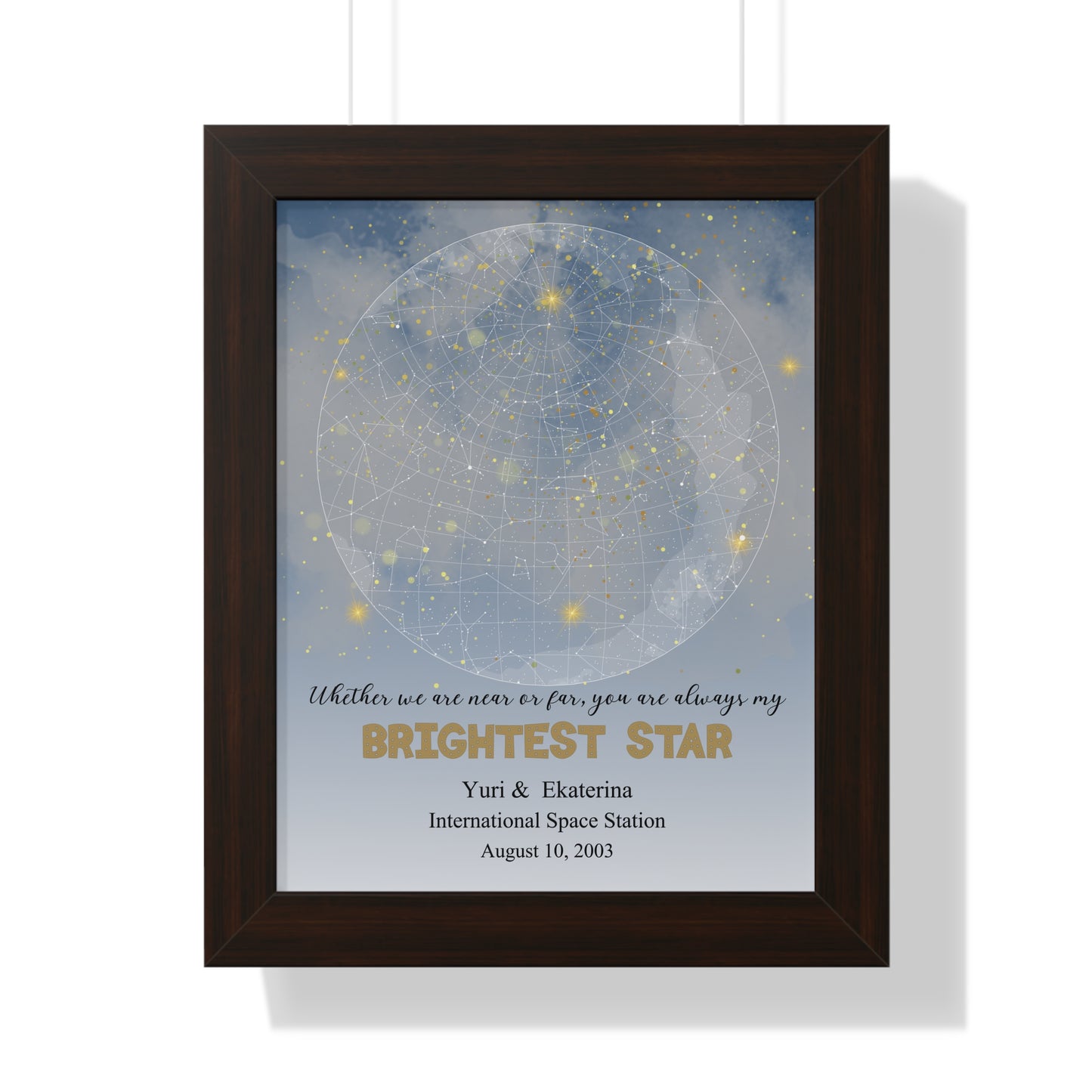 Brightest Star Personalized Star Map with Framed Poster