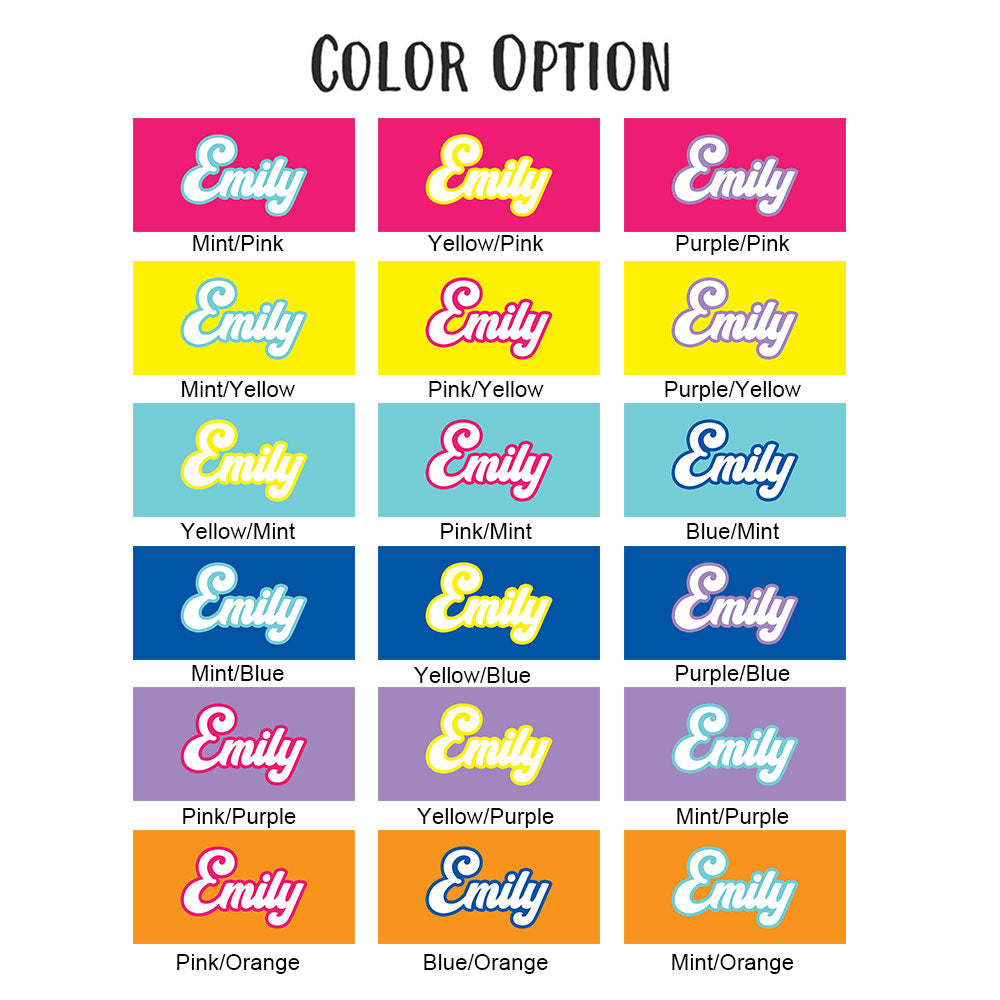 Bright_Beach_Towel_with_Personalized_Name_in_Hot_Pink Color Options
