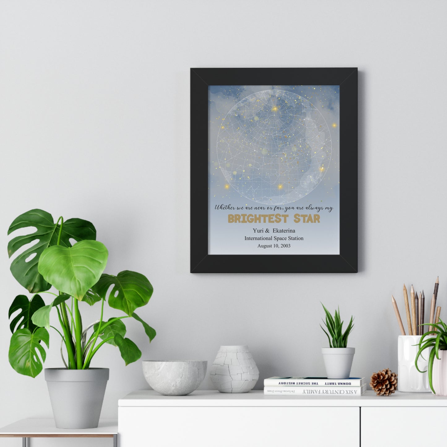 Brightest Star Personalized Star Map with Framed Poster