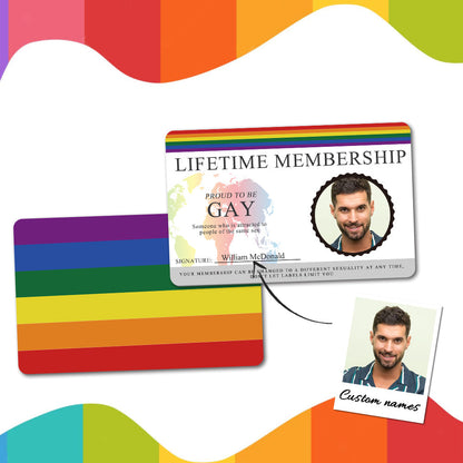 Personalized Gay or Lesbian Lifetime Membership Card