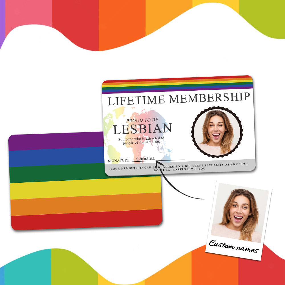 Personalized Gay or Lesbian Lifetime Membership Card