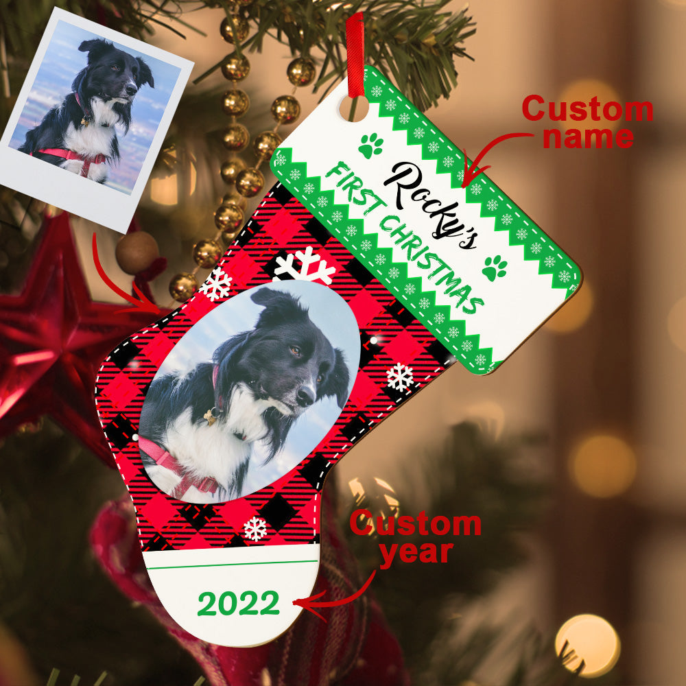 Pet First Christmas Wooden Ornament