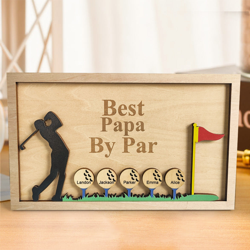 Personalized Best By Par Wooden Golf Sign