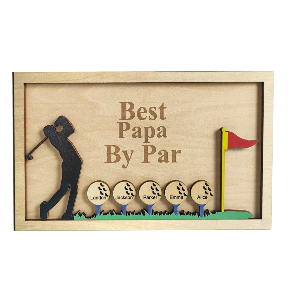 Personalized Best By Par Wooden Golf Sign