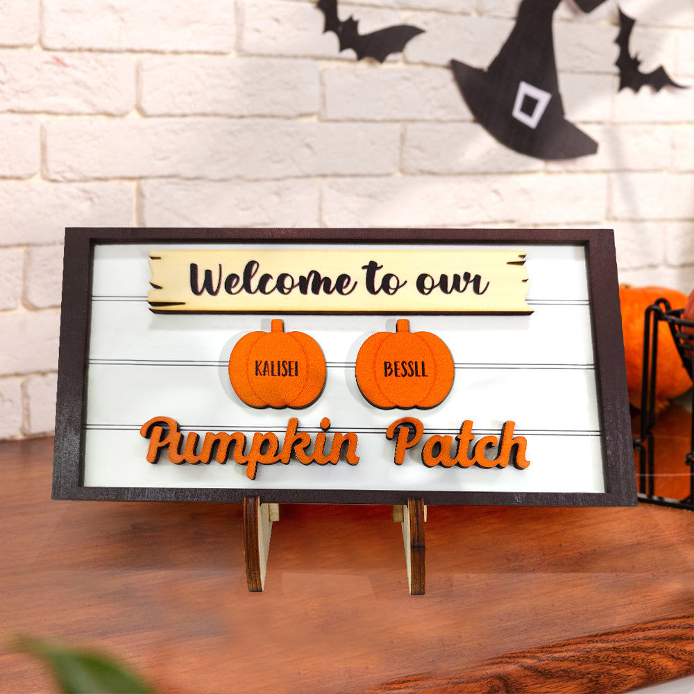 Welcome to Our Pumpkin Patch Personalized Fall Wooden Display