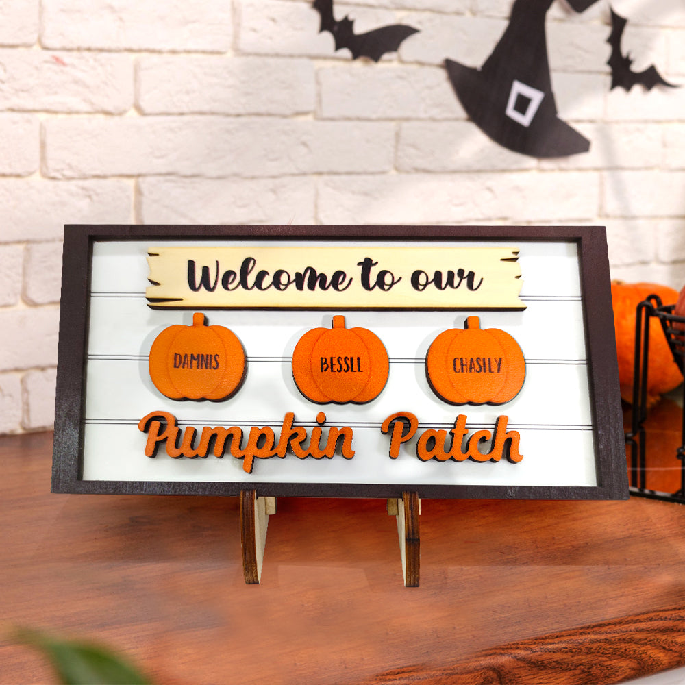Welcome to Our Pumpkin Patch Personalized Fall Wooden Display