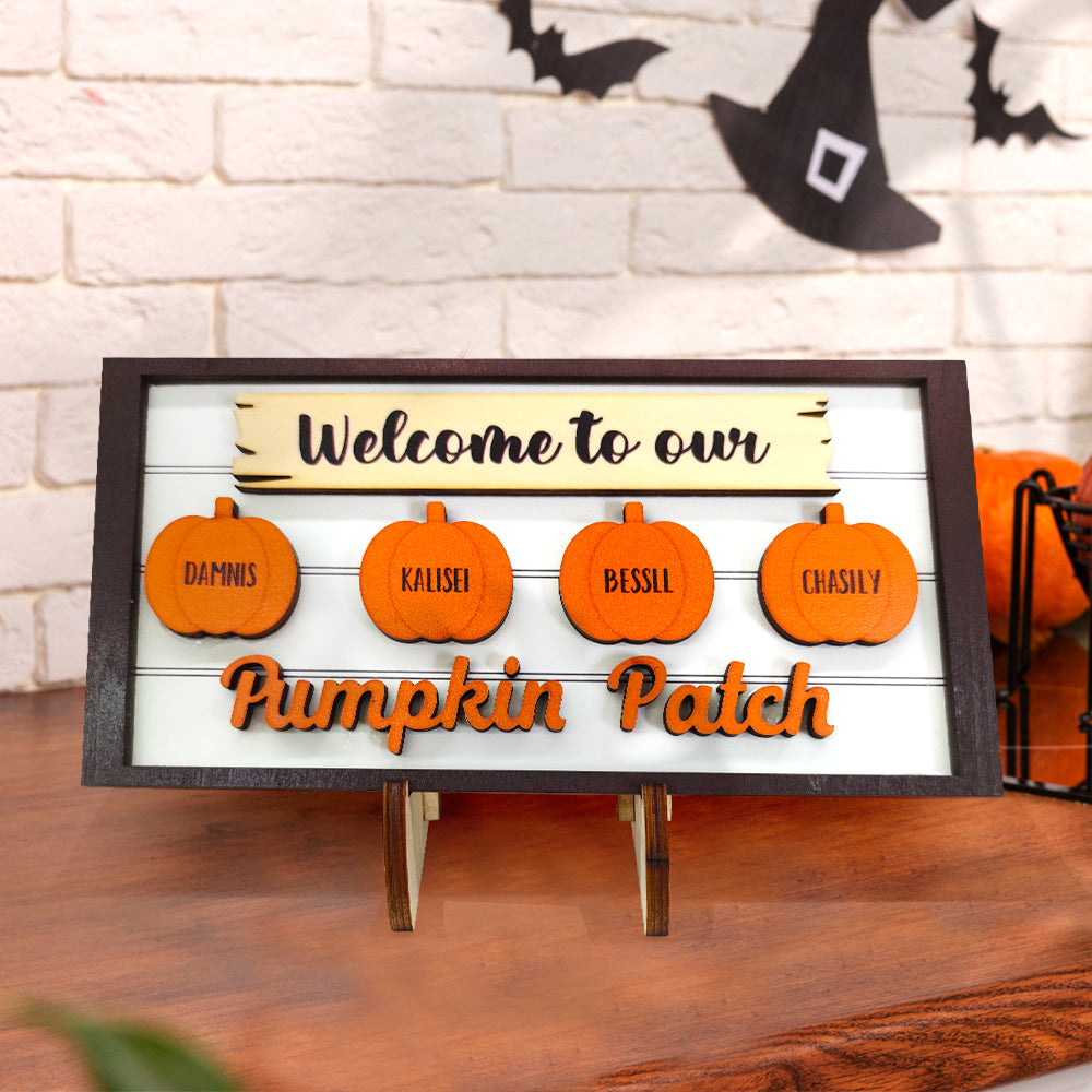 Welcome to Our Pumpkin Patch Personalized Fall Wooden Display