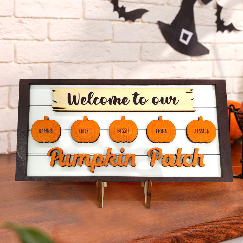Welcome to Our Pumpkin Patch Personalized Fall Wooden Display
