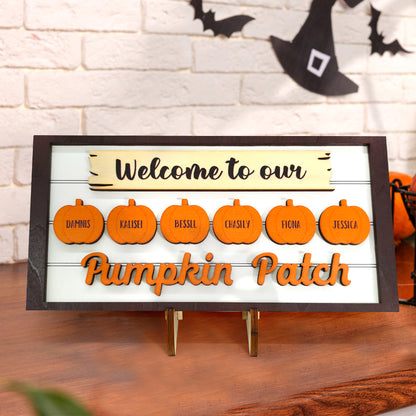 Welcome to Our Pumpkin Patch Personalized Fall Wooden Display