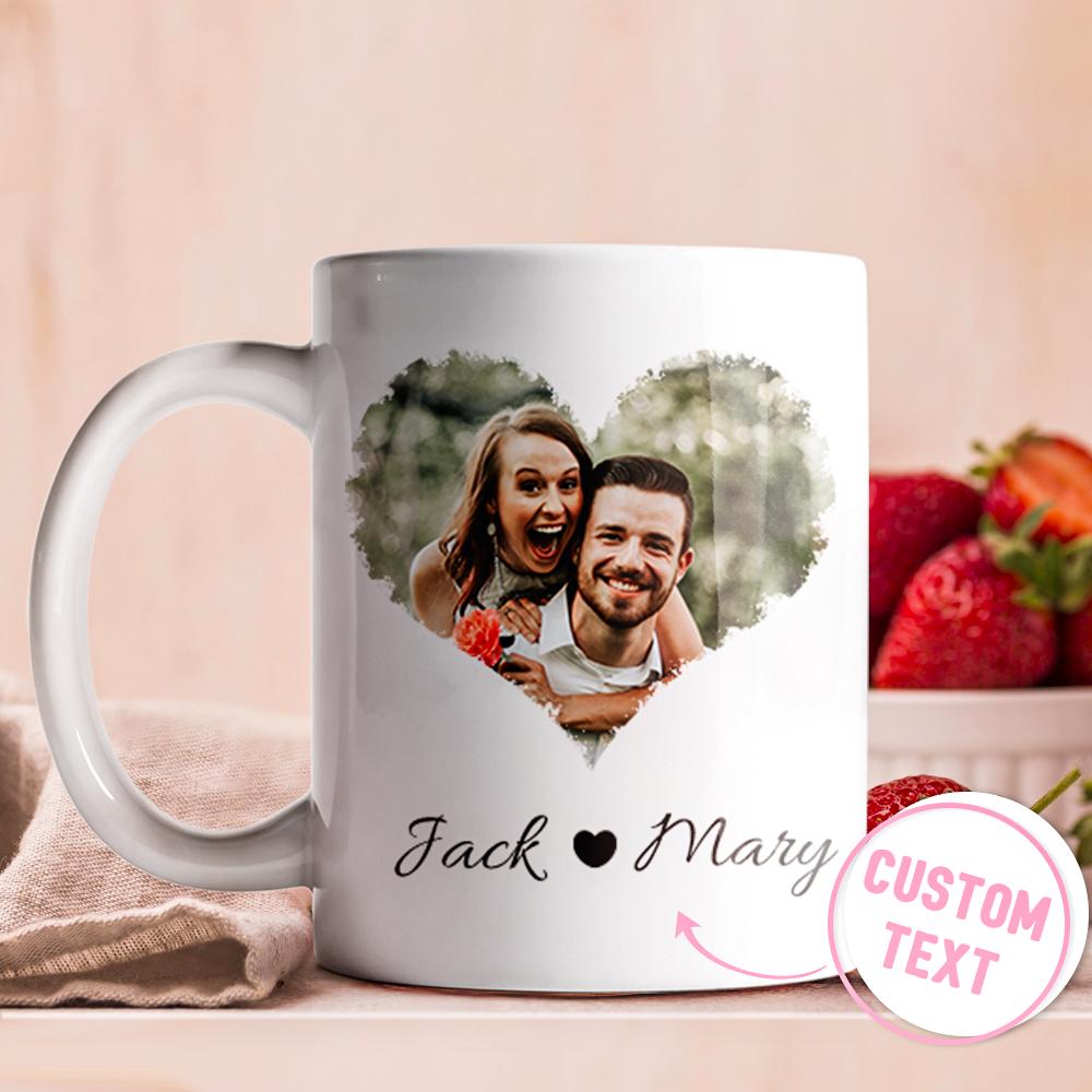 Heart & Names Photo Mug