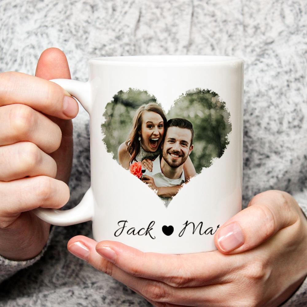 Heart & Names Photo Mug