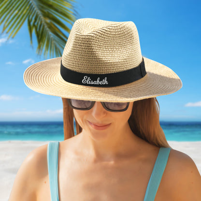 Personalized Straw Fedora Hat