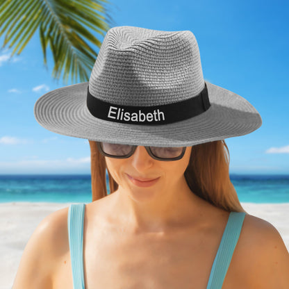 Personalized Straw Fedora Hat