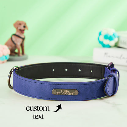 Custom Engraved Leather Dog Collar