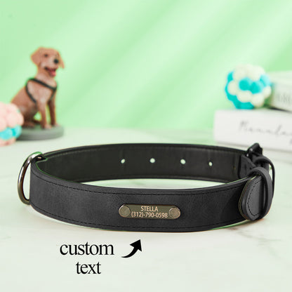 Custom Engraved Leather Dog Collar