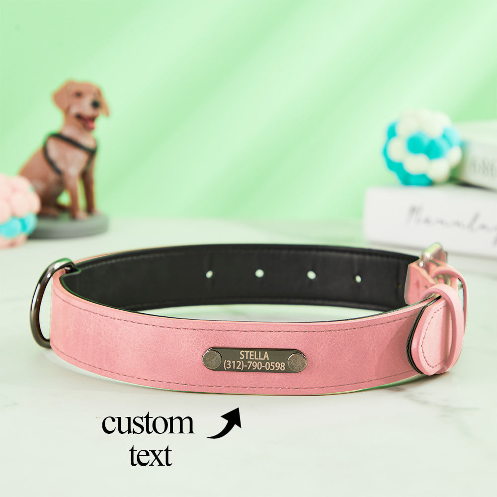 Custom Engraved Leather Dog Collar