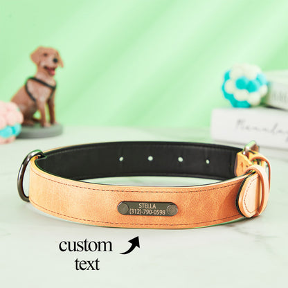 Custom Engraved Leather Dog Collar