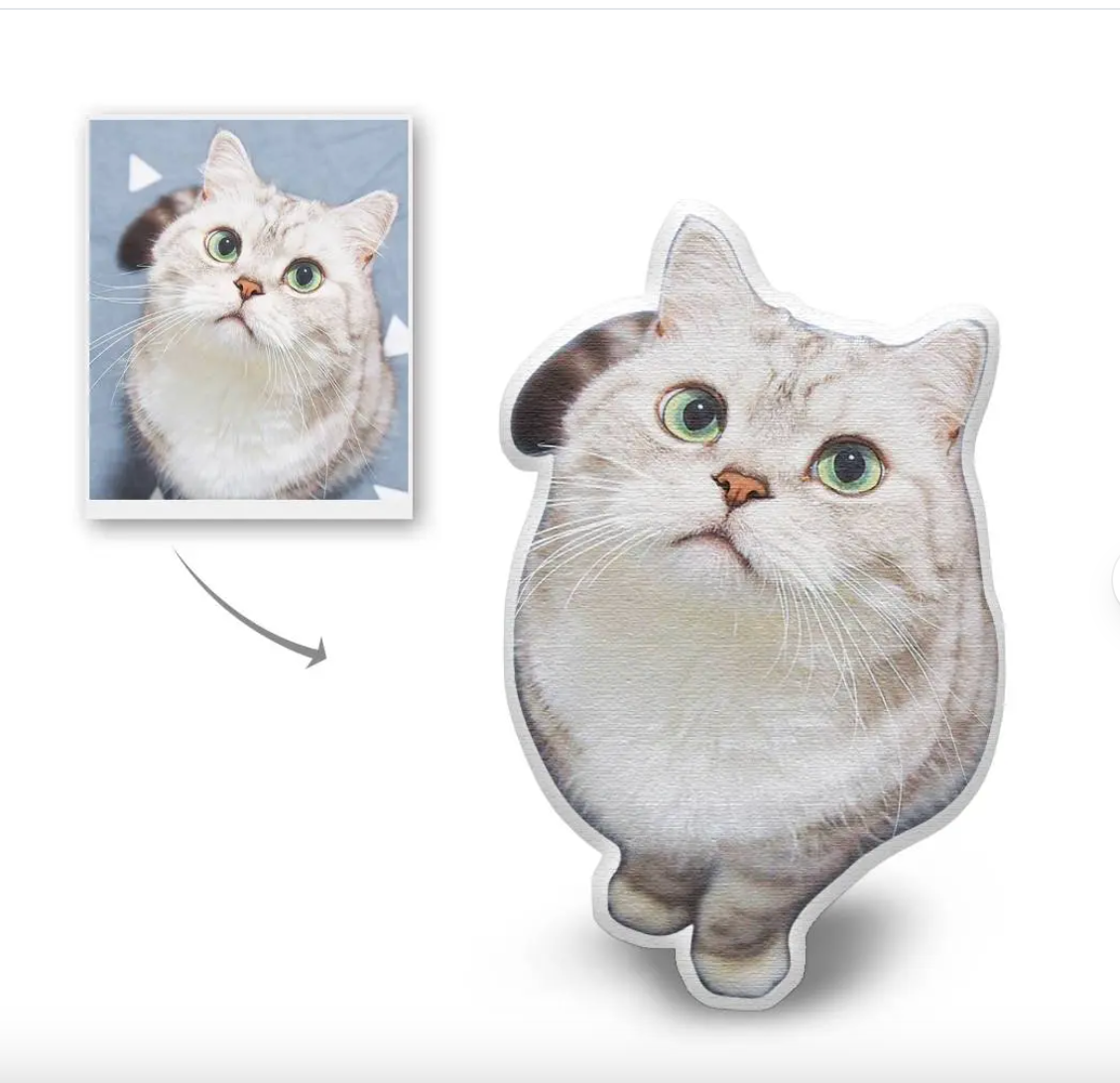 Custom Shaped Pet Portrait Pillow