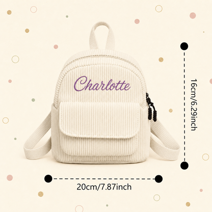 Personalized Mini Corduroy Backpack with Name