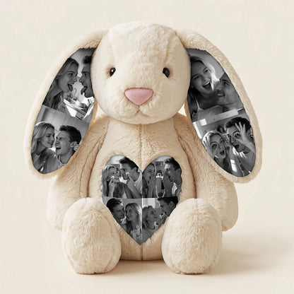 Custom Ears & Belly Photo Bunny Plush Beige
