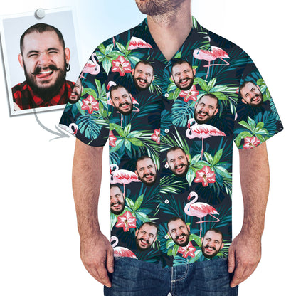 Custom Face Flamingo Hawaiian Shirt