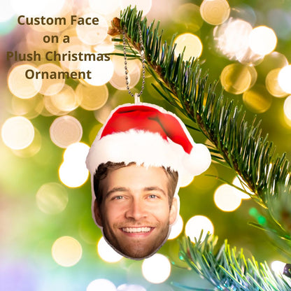 Personalized Face on a Plush Christmas Ornament