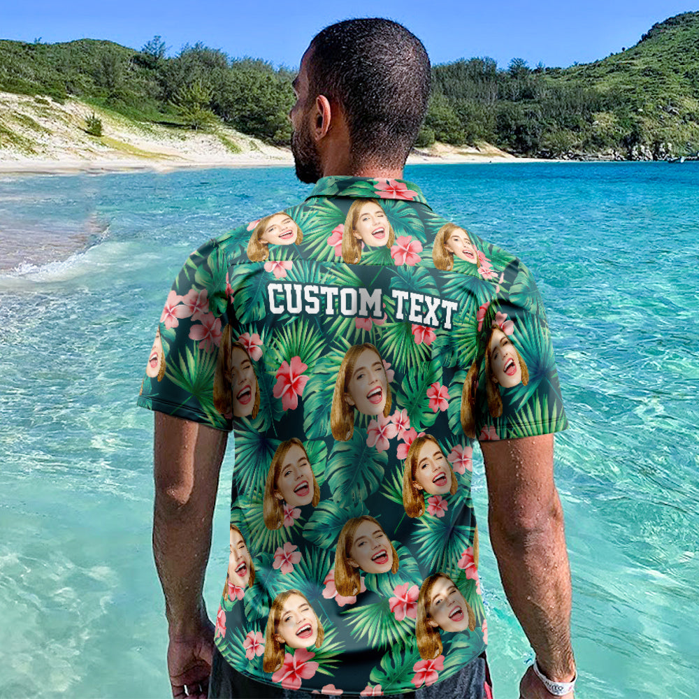 Custom Hawaiian Shirts Tropical Flowers Design with Optional Text on Backside