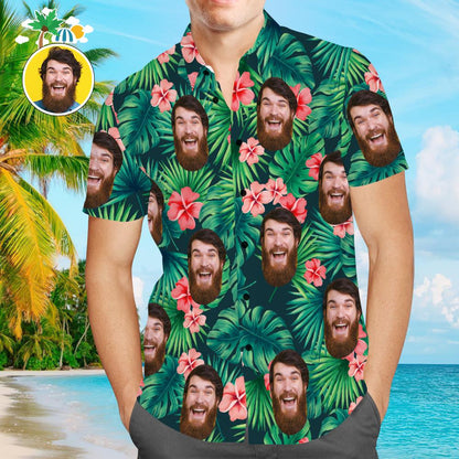Custom Hawaiian Shirts Tropical Flowers Design with Optional Text on Backside
