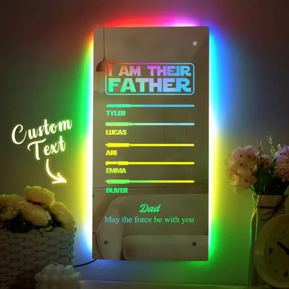 Custom I Am Their Father Lightsaber Mirror Lamp