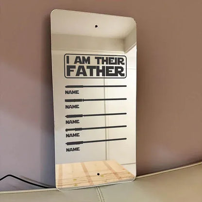 Custom I Am Their Father Lightsaber Mirror Lamp Natural Light