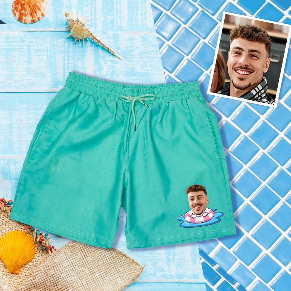 Custom Lifesaver Beach Shorts with Personalized Face Example