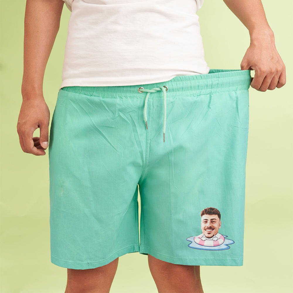 Custom Lifesaver Beach Shorts with Personalized Face Pulled