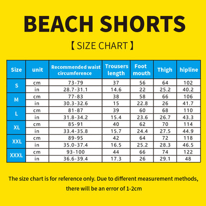 Custom Lifesaver Beach Shorts with Personalized Face Size Chart