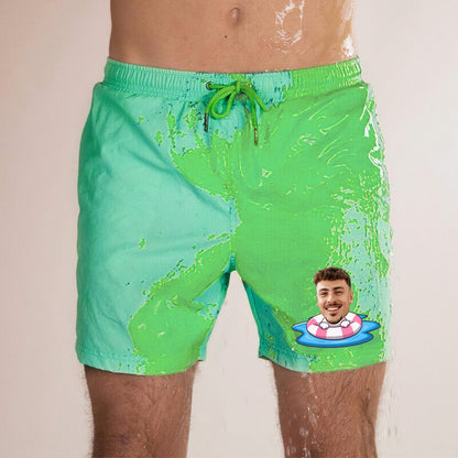 Custom Lifesaver Beach Shorts with Personalized Face Splash