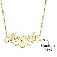 Custom Name & Hearts Necklace