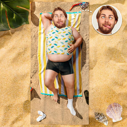 Dream Body Beach Towel with Your Face D