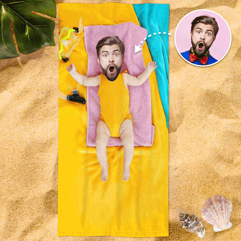 Dream Body Beach Towel with Your Face GIF