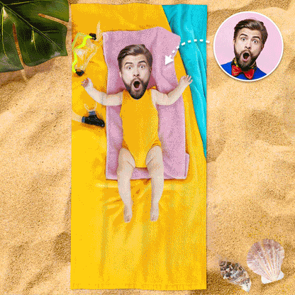 Dream Body Beach Towel with Your Face GIF