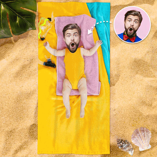 Dream Body Beach Towel with Your Face GIF