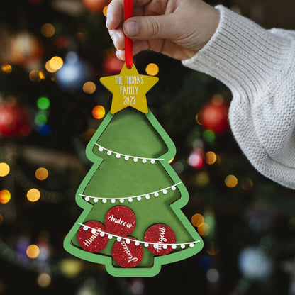 Four Personalized Christmas Tree Shaker Ornament