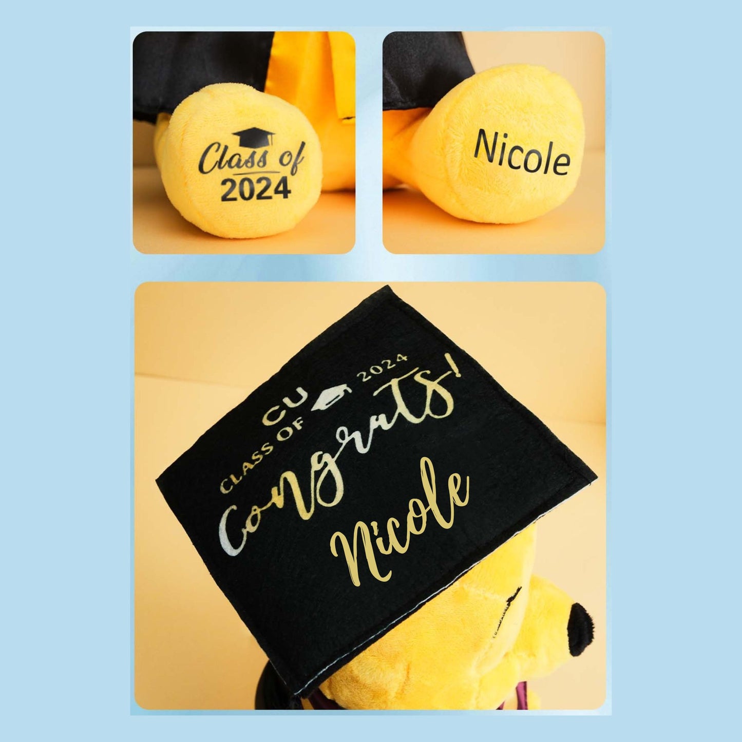 Custom Graduation Bear Stuffed Animal Toy