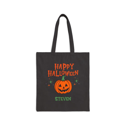 Personalized Happy Halloween Jack O'Lantern Tote Bag