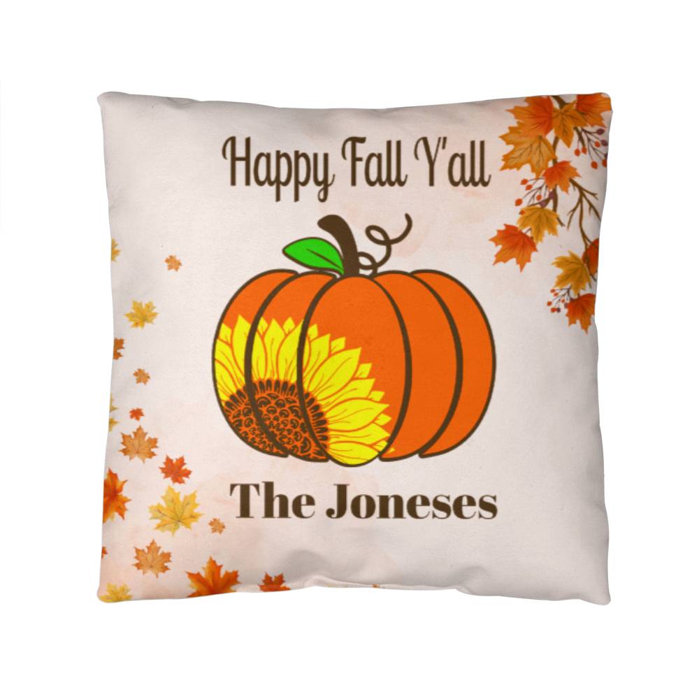 Happy Fall Y'all Throw Pillow 