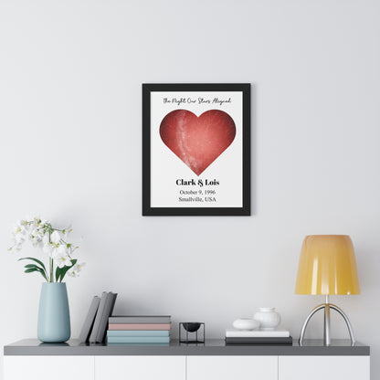 Heart Shaped Star Map with Frame
