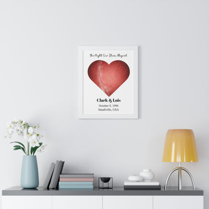 Heart Shaped Star Map with Frame