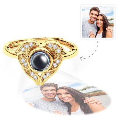 Personalized Projection Photo Heart Shaped Ring